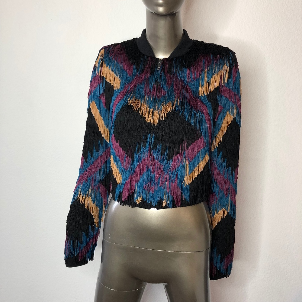 BCBG Fringe Jacket Multi color